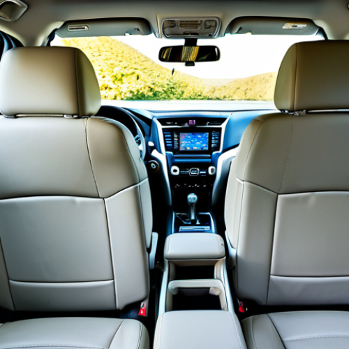 Home 4 **
"The interior of a Nissan Pathfinder, showcasing the spaciousness of the three rows, perfect anatomy, correct proportions, with children fully clothed and smiling in the back seats. The seats are leather, modest and clean. The dashboard features a modern infotainment system. Natural lighting, professional photography, high quality, safe for work, appropriate content, fully clothed, family-friendly."
**